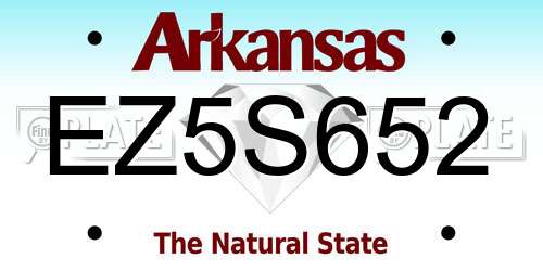 EZ5S652 Arkansas License Plate
