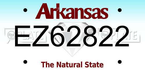 EZ62822 Arkansas License Plate