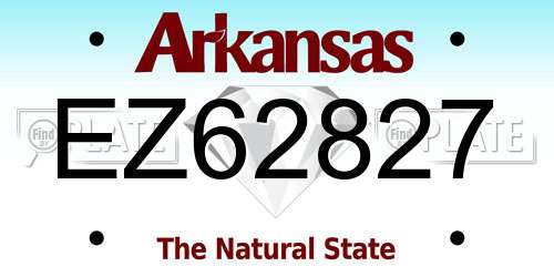 EZ62827 Arkansas License Plate