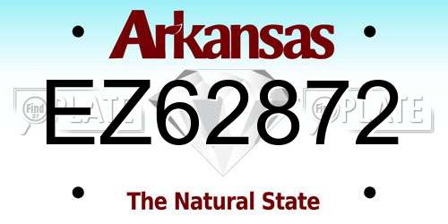 EZ62872 Arkansas License Plate