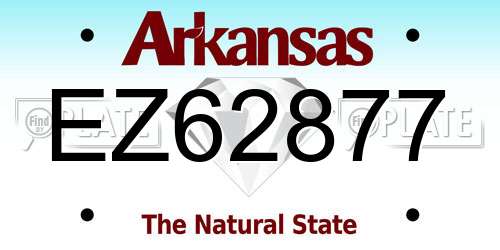 EZ62877 Arkansas License Plate