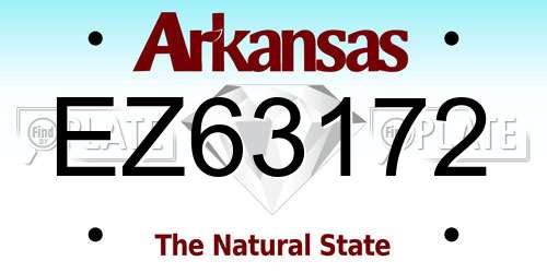 EZ63172 Arkansas License Plate
