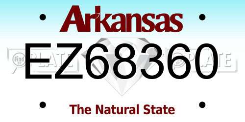 EZ68360 Arkansas License Plate