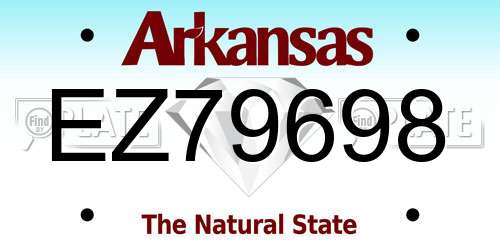 EZ79698 Arkansas License Plate