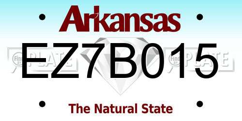 EZ7B015 Arkansas License Plate