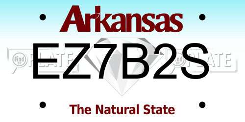 EZ7B2S Arkansas License Plate