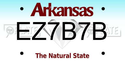 EZ7B7B Arkansas License Plate