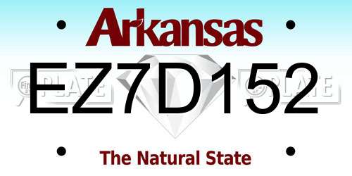 EZ7D152 Arkansas License Plate