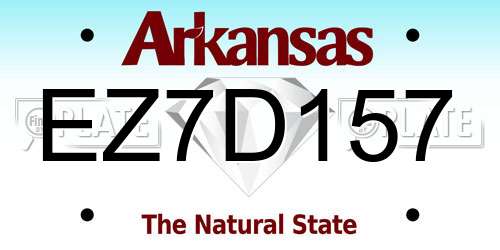EZ7D157 Arkansas License Plate