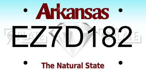EZ7D182 Arkansas License Plate
