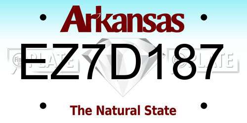 EZ7D187 Arkansas License Plate