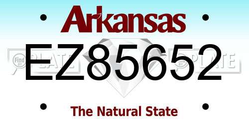 EZ85652 Arkansas License Plate