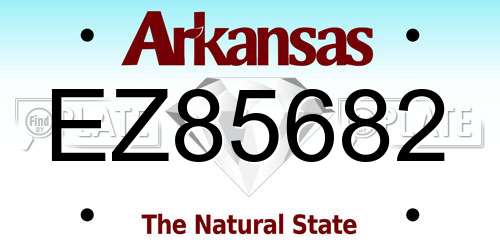 EZ85682 Arkansas License Plate