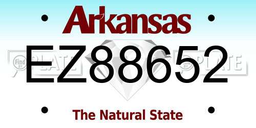 EZ88652 Arkansas License Plate