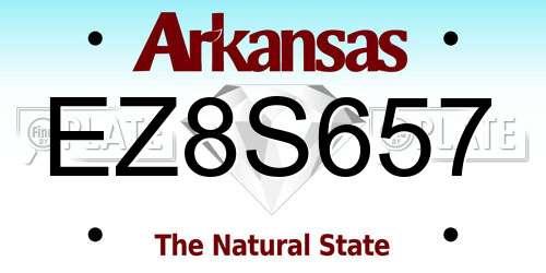 EZ8S657 Arkansas License Plate
