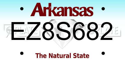 EZ8S682 Arkansas License Plate