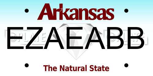 EZAEABB Arkansas License Plate