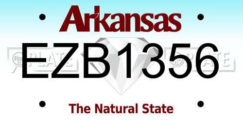 EZB1356 Arkansas License Plate