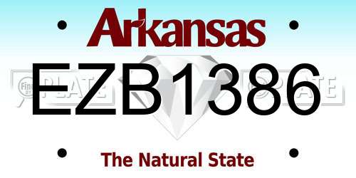 EZB1386 Arkansas License Plate