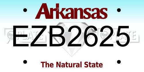 EZB2625 Arkansas License Plate
