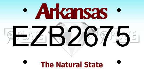 EZB2675 Arkansas License Plate