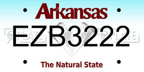 EZB3222 Arkansas License Plate