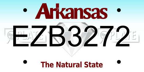 EZB3272 Arkansas License Plate