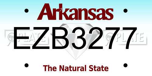 EZB3277 Arkansas License Plate