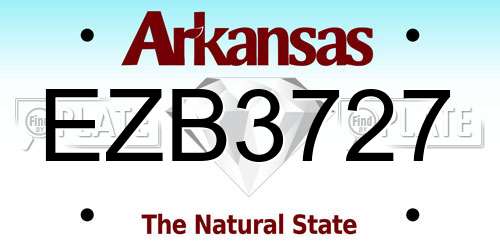 EZB3727 Arkansas License Plate