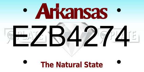 EZB4274 Arkansas License Plate
