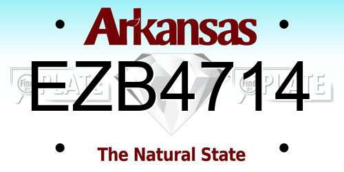 EZB4714 Arkansas License Plate
