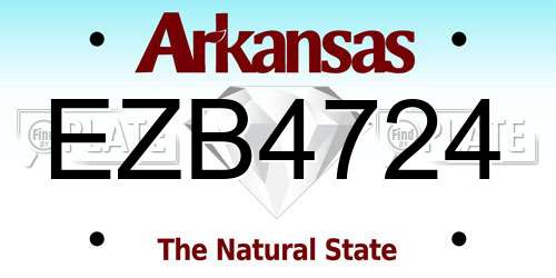 EZB4724 Arkansas License Plate