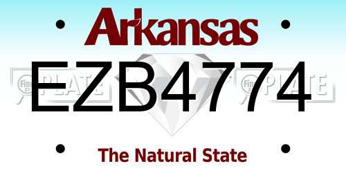EZB4774 Arkansas License Plate
