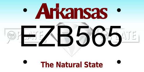 EZB565 Arkansas License Plate
