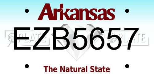 EZB5657 Arkansas License Plate