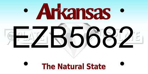 EZB5682 Arkansas License Plate
