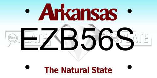 EZB56S Arkansas License Plate