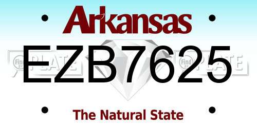 EZB7625 Arkansas License Plate