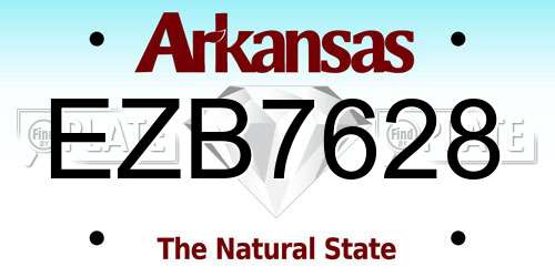 EZB7628 Arkansas License Plate