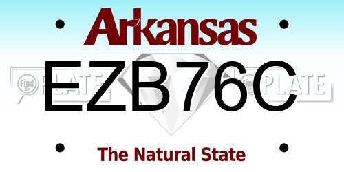 EZB76C Arkansas License Plate