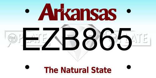 EZB865 Arkansas License Plate