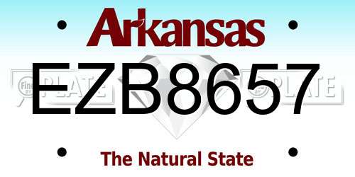 EZB8657 Arkansas License Plate