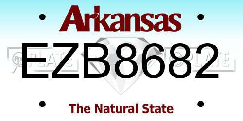 EZB8682 Arkansas License Plate