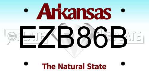 EZB86B Arkansas License Plate
