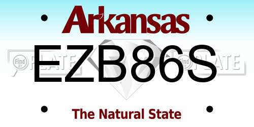 EZB86S Arkansas License Plate
