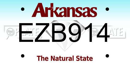 EZB914 Arkansas License Plate