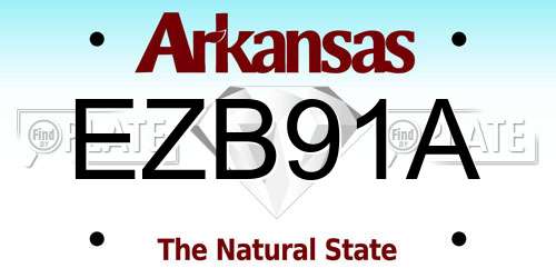 EZB91A Arkansas License Plate