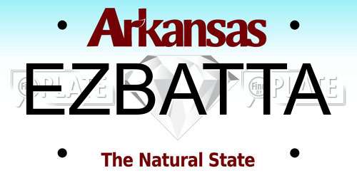 EZBATTA Arkansas License Plate