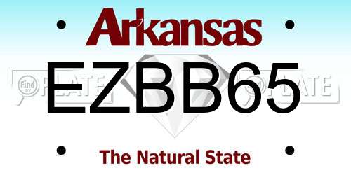 EZBB65 Arkansas License Plate
