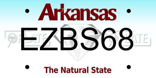 EZBS68 Arkansas License Plate